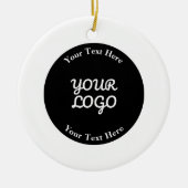 Logo bewerkbare zwart-witrand toevoegen keramisch ornament (Voorkant)