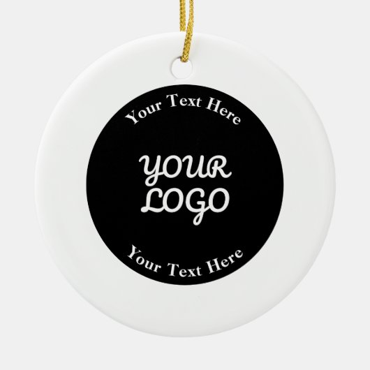 Logo bewerkbare zwart-witrand toevoegen keramisch ornament (Voorkant)