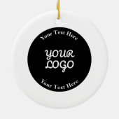 Logo bewerkbare zwart-witrand toevoegen keramisch ornament (Achterkant)