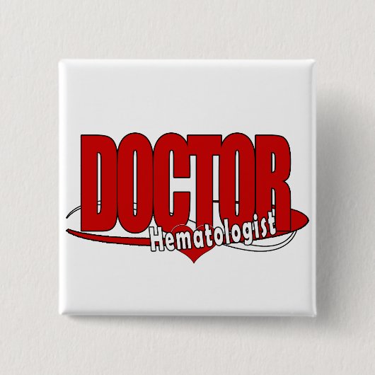LOGO BIG RED DOCTOR Hematologist Vierkante Button 5,1 Cm (Voorkant)