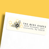Logo bijen Rustisch adres Honeybee Return Etiket