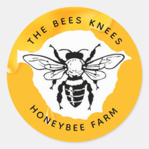 Logo bijen Rustische imker Klassiek Ronde Sticker