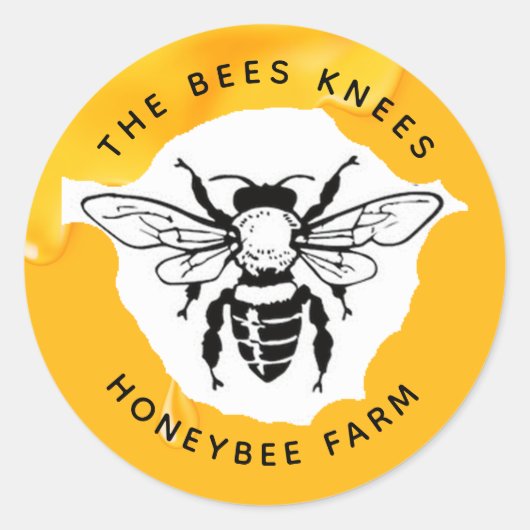 Logo bijen Rustische imker Klassiek Ronde Sticker (Voorkant)