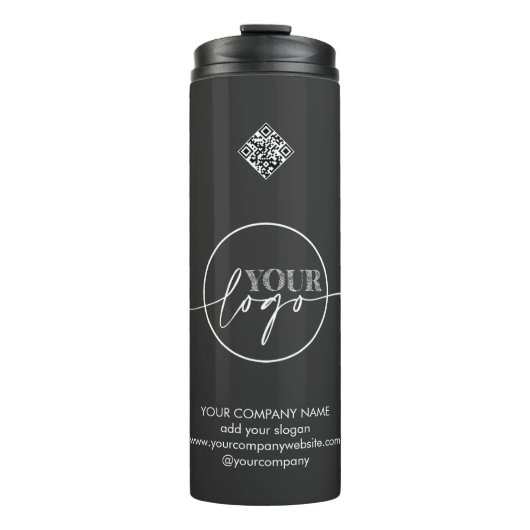 Logo Black Business QR CODE Corporate Marketing Thermosbeker (Voorkant)