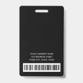 Logo black faux golden wave medewerkersnaam id badge (Achterkant)