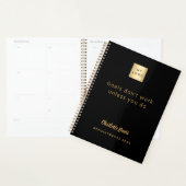 Logo black gold motivational quote business 2026 planner (Display)
