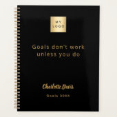 Logo black gold motivational quote business planner (Voorkant)