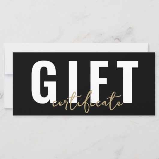 Logo Black Gold Script Zakelijk Cadeaubon (Voorkant)