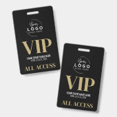 Logo Black Gold VIP Evenement Badge (Voor- en achterkant)