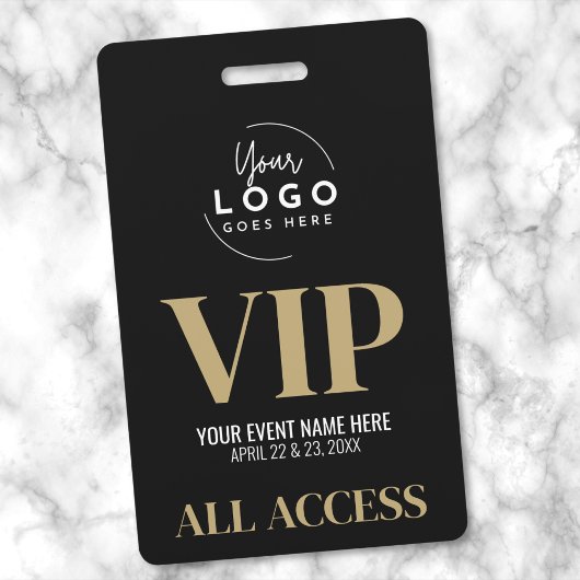 Logo Black Gold VIP-evenement Badge