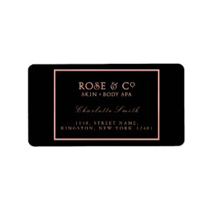 Logo Black Lijst Roos Gold Return-adreslabels Etiket
