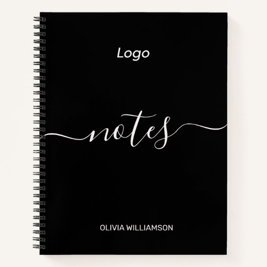 Logo Black Professional Business Notitieboek (Voorkant)