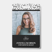 Logo Black White Employee Business Badge (Voorzijde)