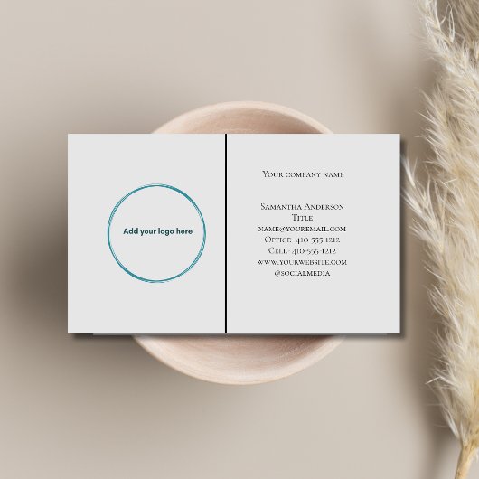 Logo Black White Grey Minimal Professional Contactkaartje