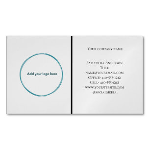 Logo Black White Grey Minimal Professional Magnetisch Visitekaartje