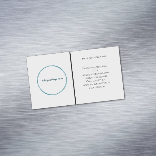 Logo Black White Grey Minimal Professional Magnetisch Visitekaartje (Voorbeeld)