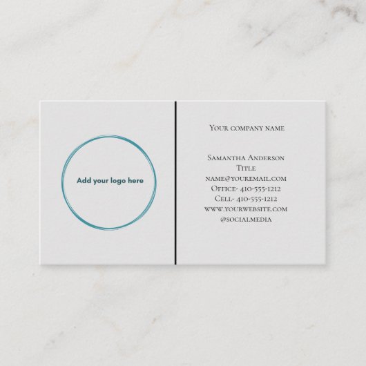 Logo Black White Grey Minimal Professional Visitekaartje (Voorkant)