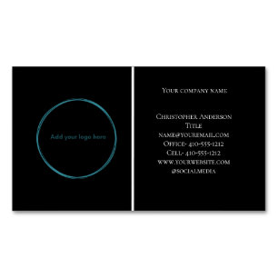 Logo Black White Professional-bedrijfsmodel Magnetisch Visitekaartje