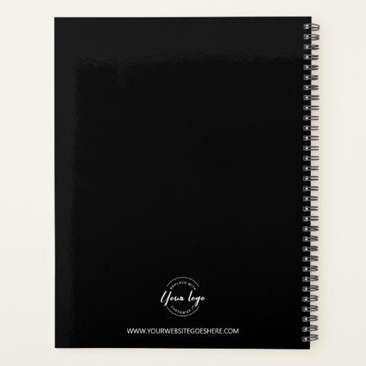 Logo Black White Zakelijk Aangepast Afspraakboek Planner (Achterkant)
