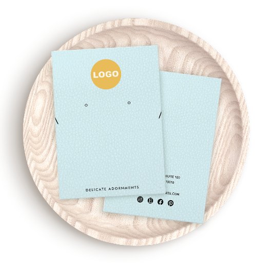 Logo blauw leder voor ketting en katten visitekaartje