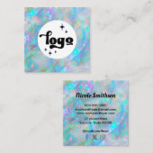 logo blauw opal vierkant visitekaartje (Voorkant / Achterkant)