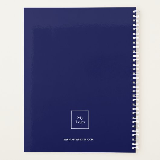 Logo blauw wit monogram initialen business 2025 planner (Achterkant)