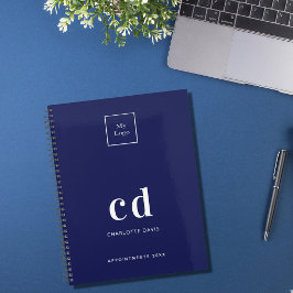 Logo blauw wit monogram initialen business 2025 planner