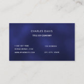 Logo blauw wit monogram initialen minimalistisch visitekaartje (Achterkant)