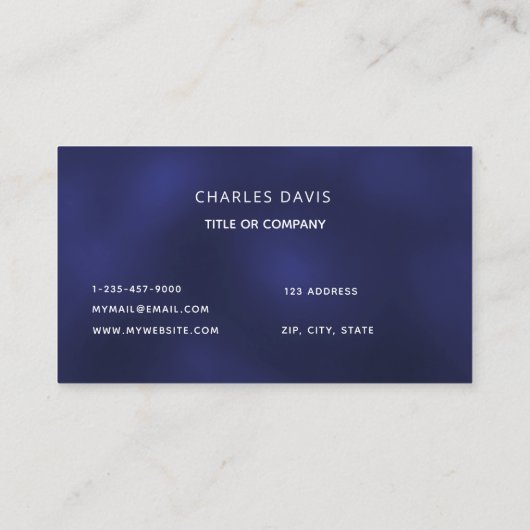 Logo blauw wit monogram initialen minimalistisch visitekaartje (Achterkant)