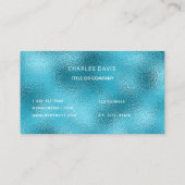 Logo blauw zee metallisch monogram visitekaartje (Achterkant)