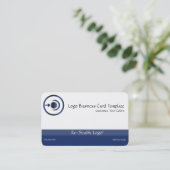 Logo Blauwe halve maan en planeten Visitekaartje (Staand voorkant)