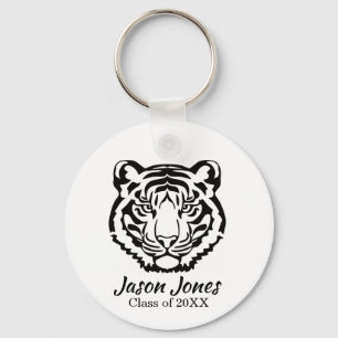 Logo Blauwe Tijgers Mascotte Afstuderen Sleutelhanger