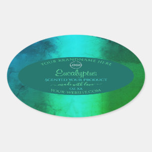 Logo Blauwgroen en groen patroonetiket Ovale Sticker