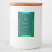 Logo Blauwgroen en groen patroonetiket Voedselcontainer Etiket (Voorkant)