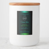 Logo blauwgroen en groene marmer Elegant Product L Voedselcontainer Etiket (Voorkant)