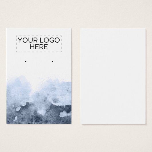 Logo Blue Abstract Ombre Waterverf Earning Card Visitekaartje (Voorkant /achterkant)
