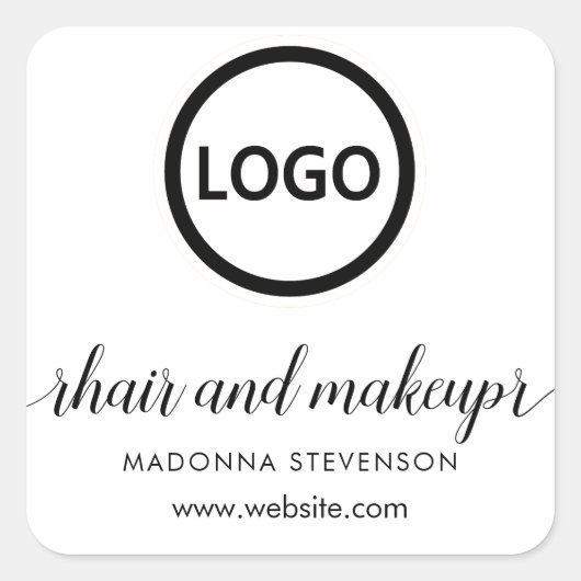 Logo Blush eenvoudige typografie haar make-up Vierkante Sticker (Voorkant)