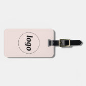 Logo Blush Pink Business Bagagelabel (Voorkant horizontaal)