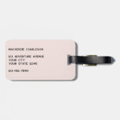 Logo Blush Pink Business Bagagelabel (Achterkant horizontaal)
