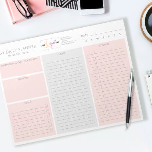 Logo Blush Pink Modern niet-gedateerde dagelijkse Notitieblok