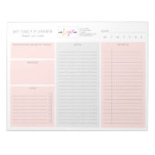Logo Blush Pink Modern niet-gedateerde dagelijkse  Notitieblok (Voorkant)