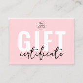 Logo Blush Pink Zakelijk Cadeaubon Visitekaartje (Voorkant)
