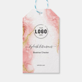 Logo Blush Roze Goud Agate typografie haar make-up Cadeaulabel