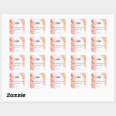 Logo Blush Roze Goud Agate typografie haar make-up Vierkante Sticker (Vel)