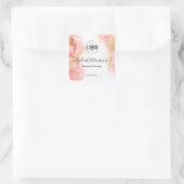 Logo Blush Roze Goud Agate typografie haar make-up Vierkante Sticker (Tas)