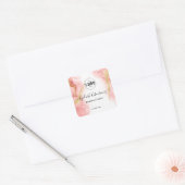 Logo Blush Roze Goud Agate typografie haar make-up Vierkante Sticker (Envelop)