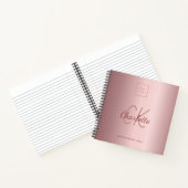 Logo blush roze monogram bedrijf notitieboek (Binnen)