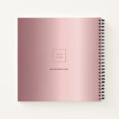 Logo blush roze monogram bedrijf notitieboek (Achterkant)