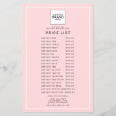 Logo Blush roze schoonheidsprijs-servicelijst Flyer (Achterkant)