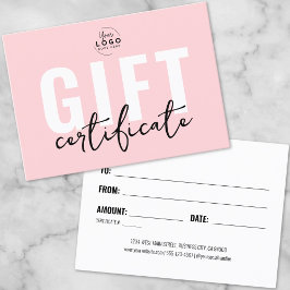 Logo Blush Roze Zakelijke Cadeaubon Visitekaartje